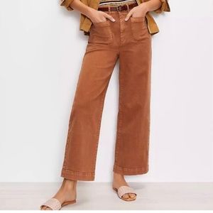 Loft pants the wide leg orange color
